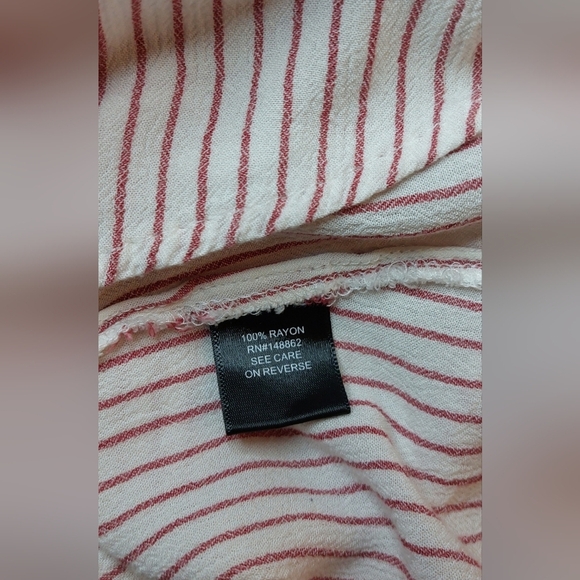 Torrid Sophie Stripe Lace Up Tank Top Size 0 Large Red White Swing Textured Boho - Picture 8 of 11